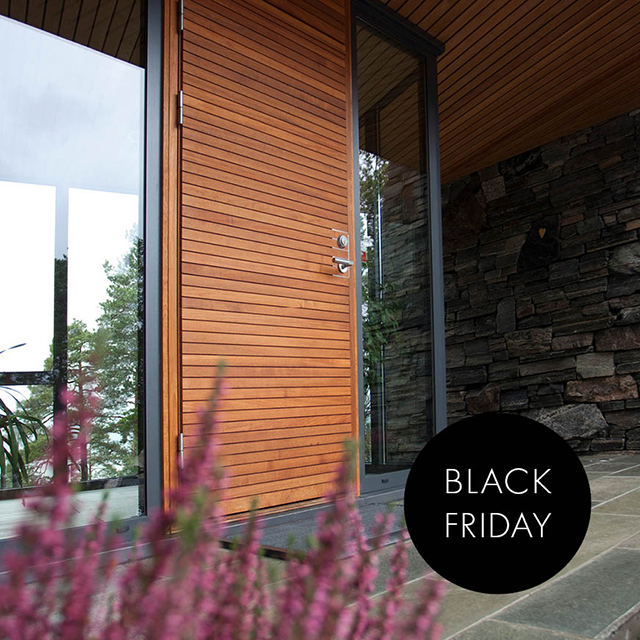 Ytterdörr i teak till kampanjpris