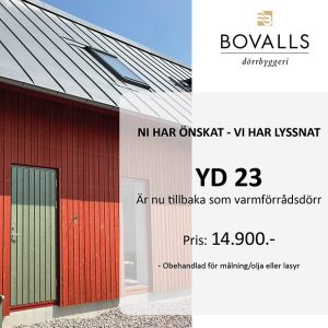 NYHET! YD23 är nu tillbaka som varmförrådsdörr